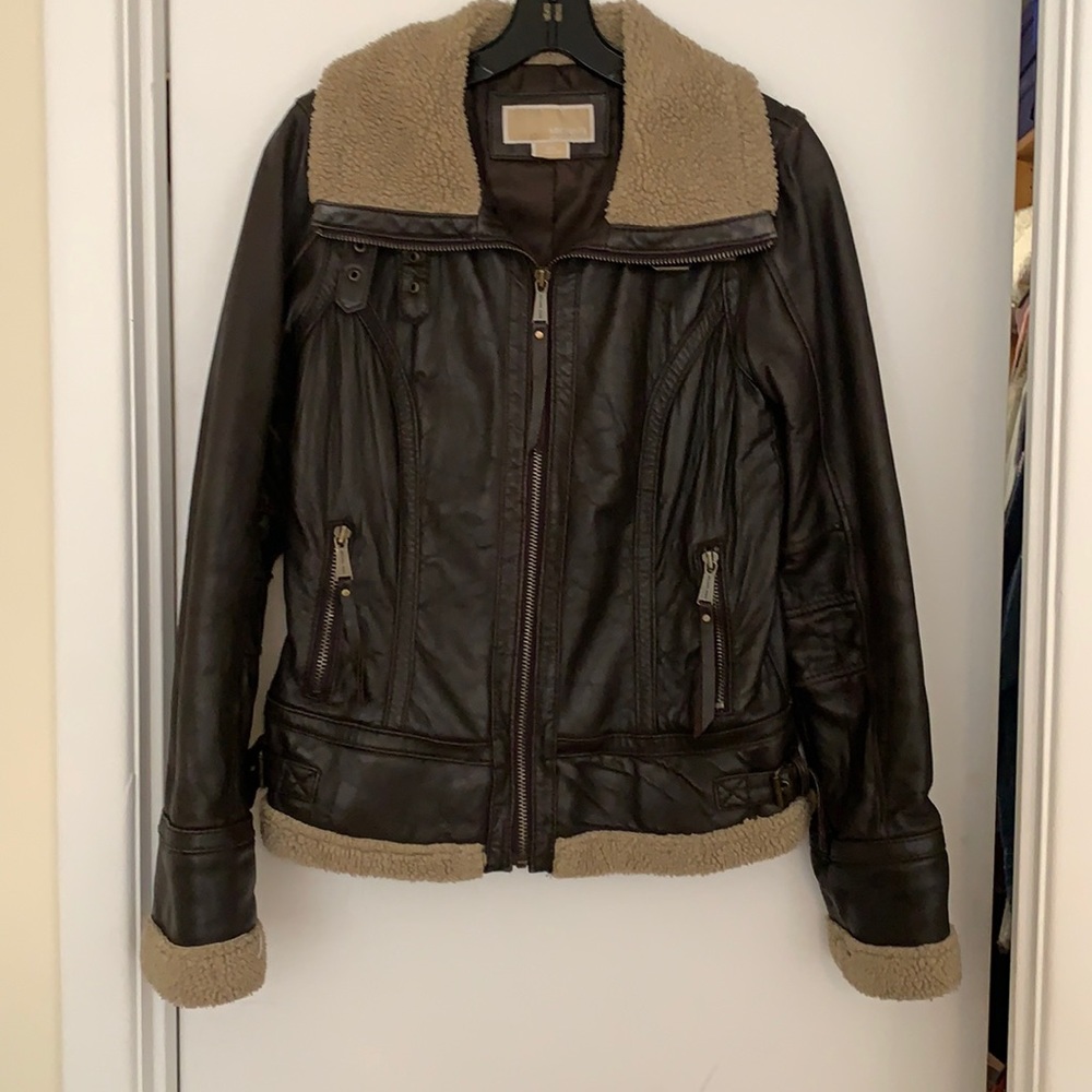MICHAEL by Michael Kors Brown Leather Jacket